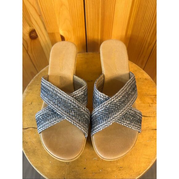 A. Giannetti Women Shoes sandals Gray Slide wedge Size 8 - Picture 2 of 8